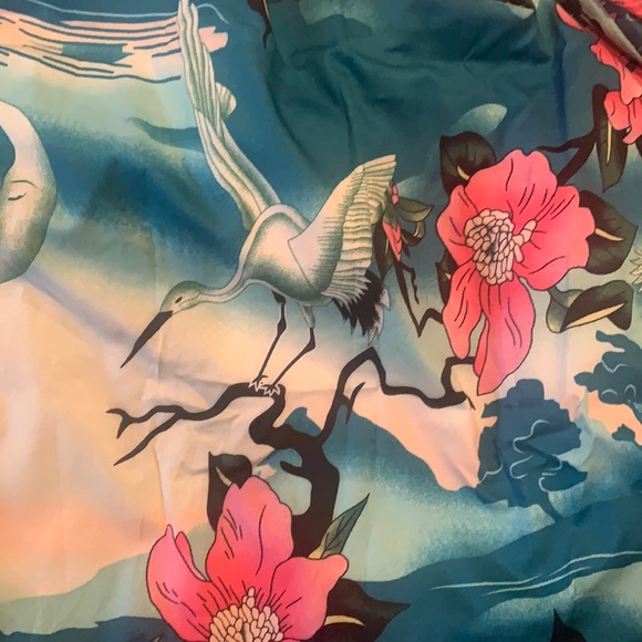 Perching Kimono robe / wrap / cover up turquoise & pink ( deep teal ) gift airy - Picture 4 of 16